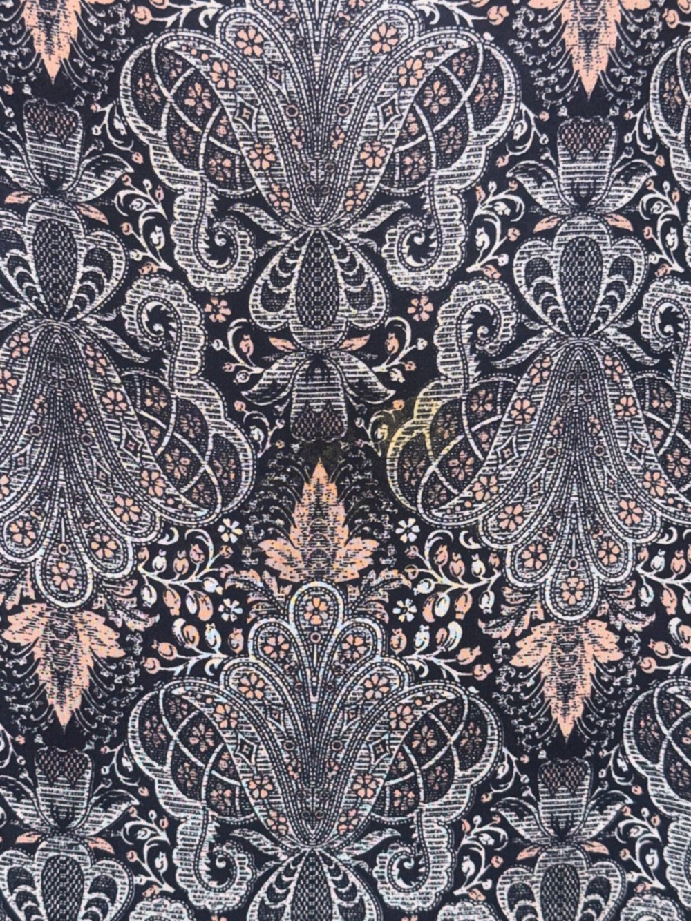 Astr Black Long-Sleeve Damask Swing Dress with Beige Details - Picture 5 of 8